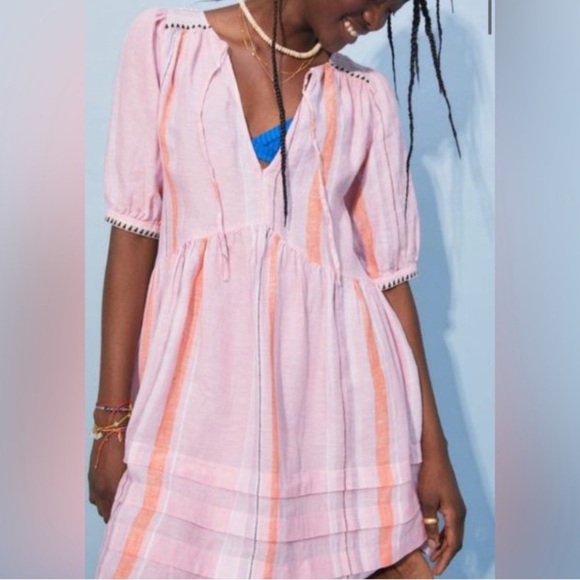 Lemlem x H&M Pink Linen Dress size XS - Picture 6 of 10